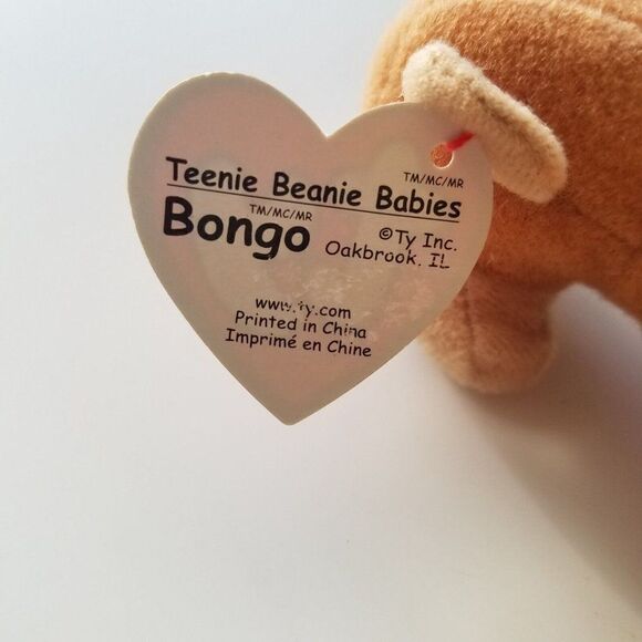 Ty Teenie Beanie Babies Bongo The Monkey 1993 McDonalds Happy Meal Toy - Picture 5 of 9